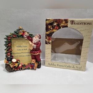 Traditions Vintage Holiday Santa Christmas Tree Picture Frame